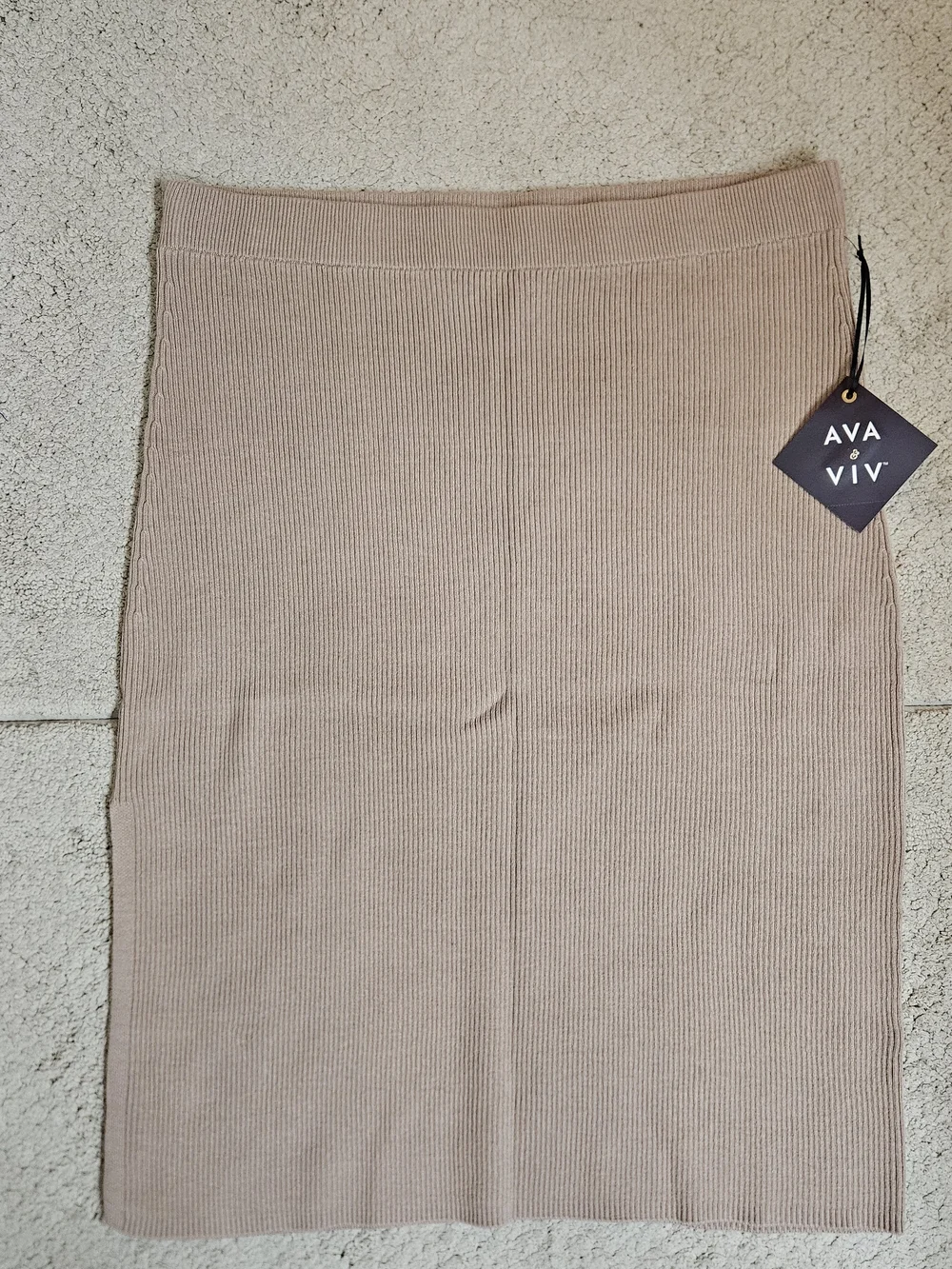 Ava & Viv Ribbed Knit Pencil Skirt – Taupe – XXL (17) – NWT